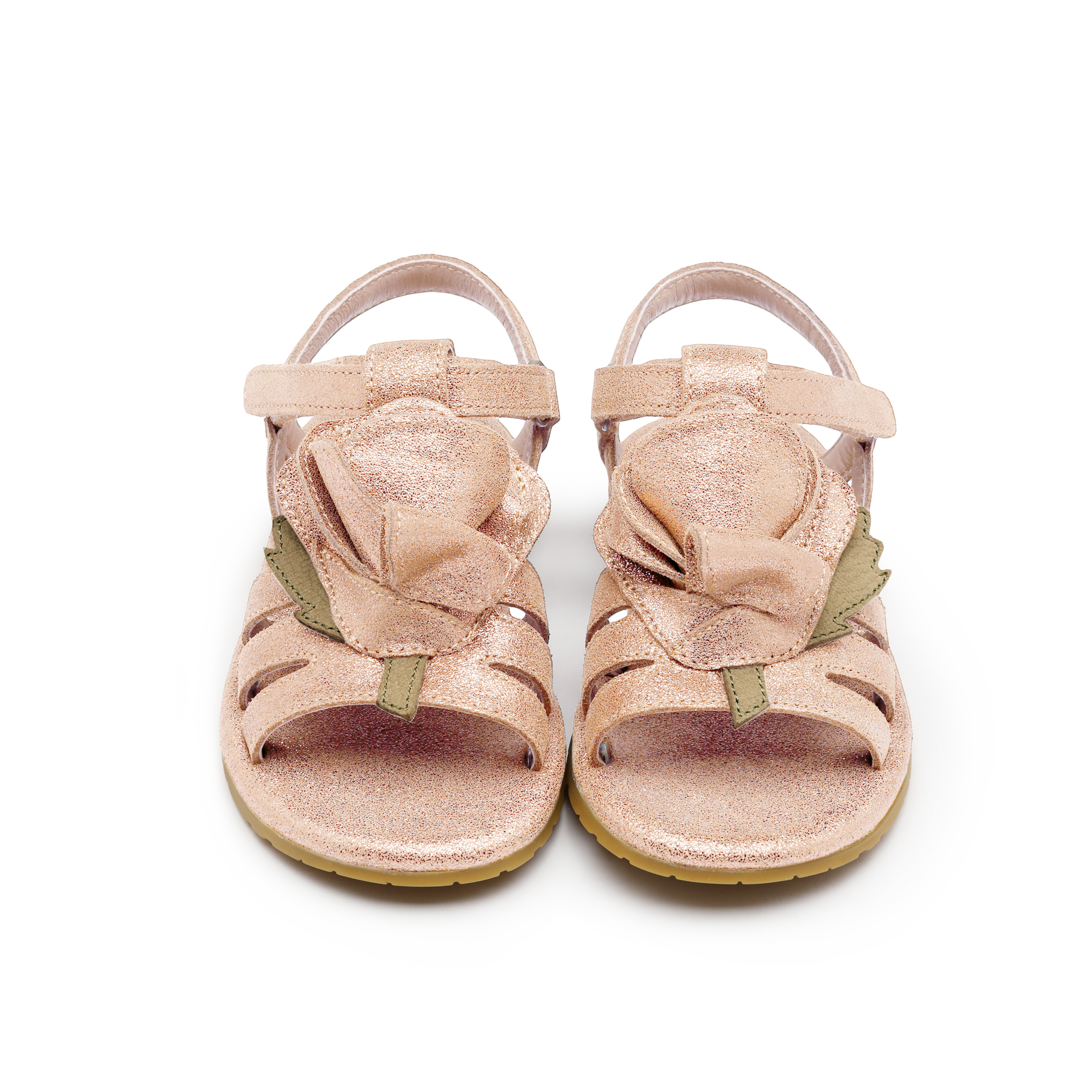 Fiyola Sandals | Rose | Powder Metallic Leather