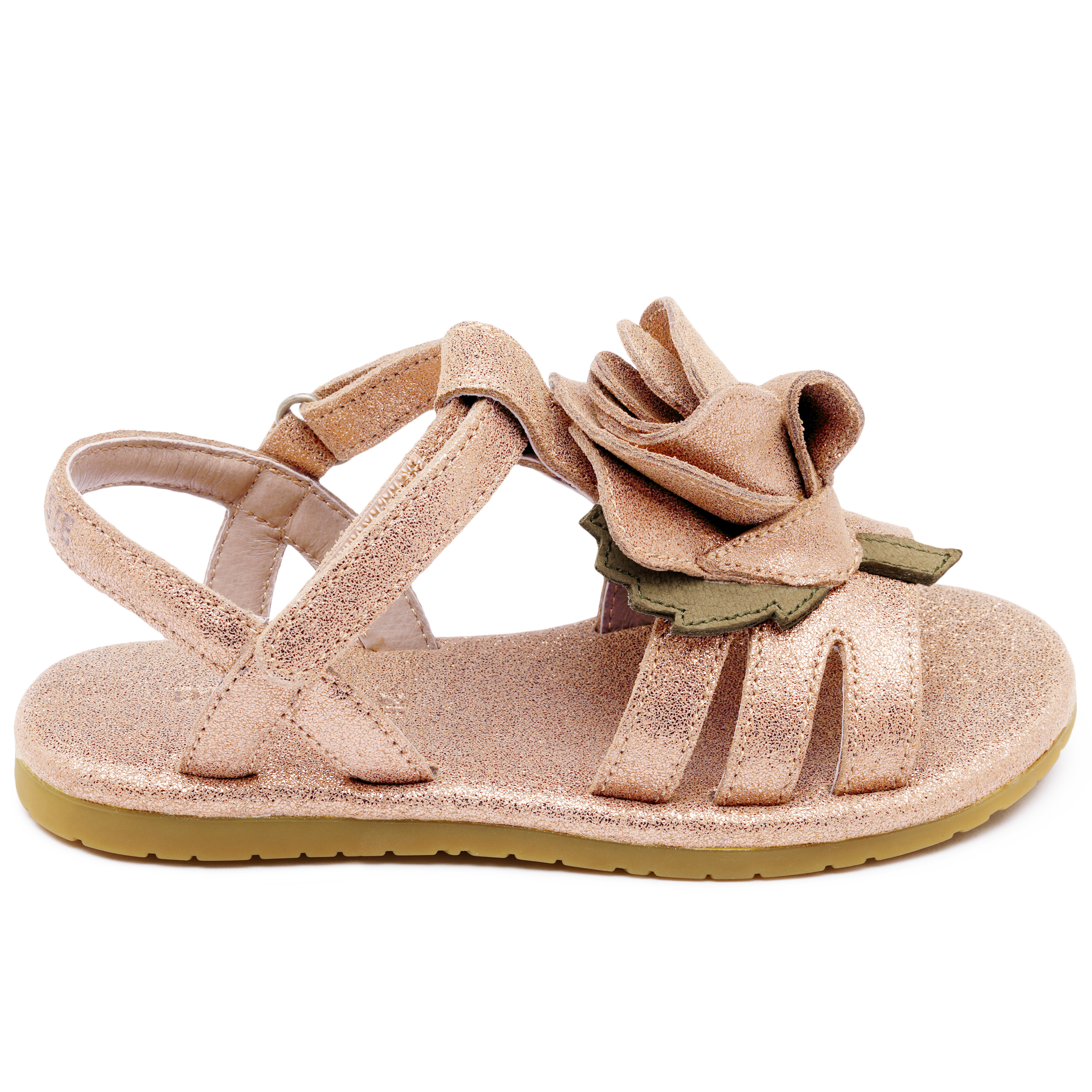 Fiyola Sandals | Rose | Powder Metallic Leather