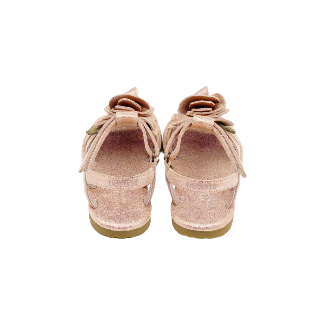 Fiyola Sandals | Rose | Powder Metallic Leather