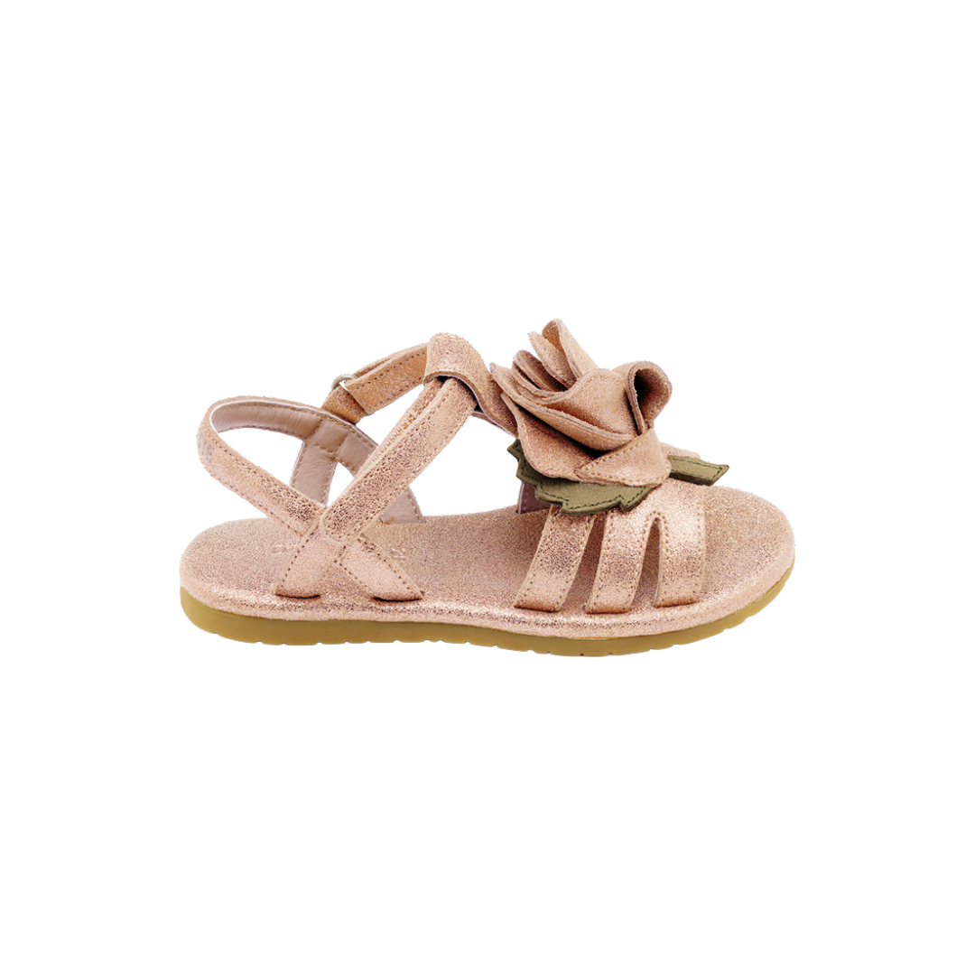 Fiyola Sandals | Rose | Powder Metallic Leather
