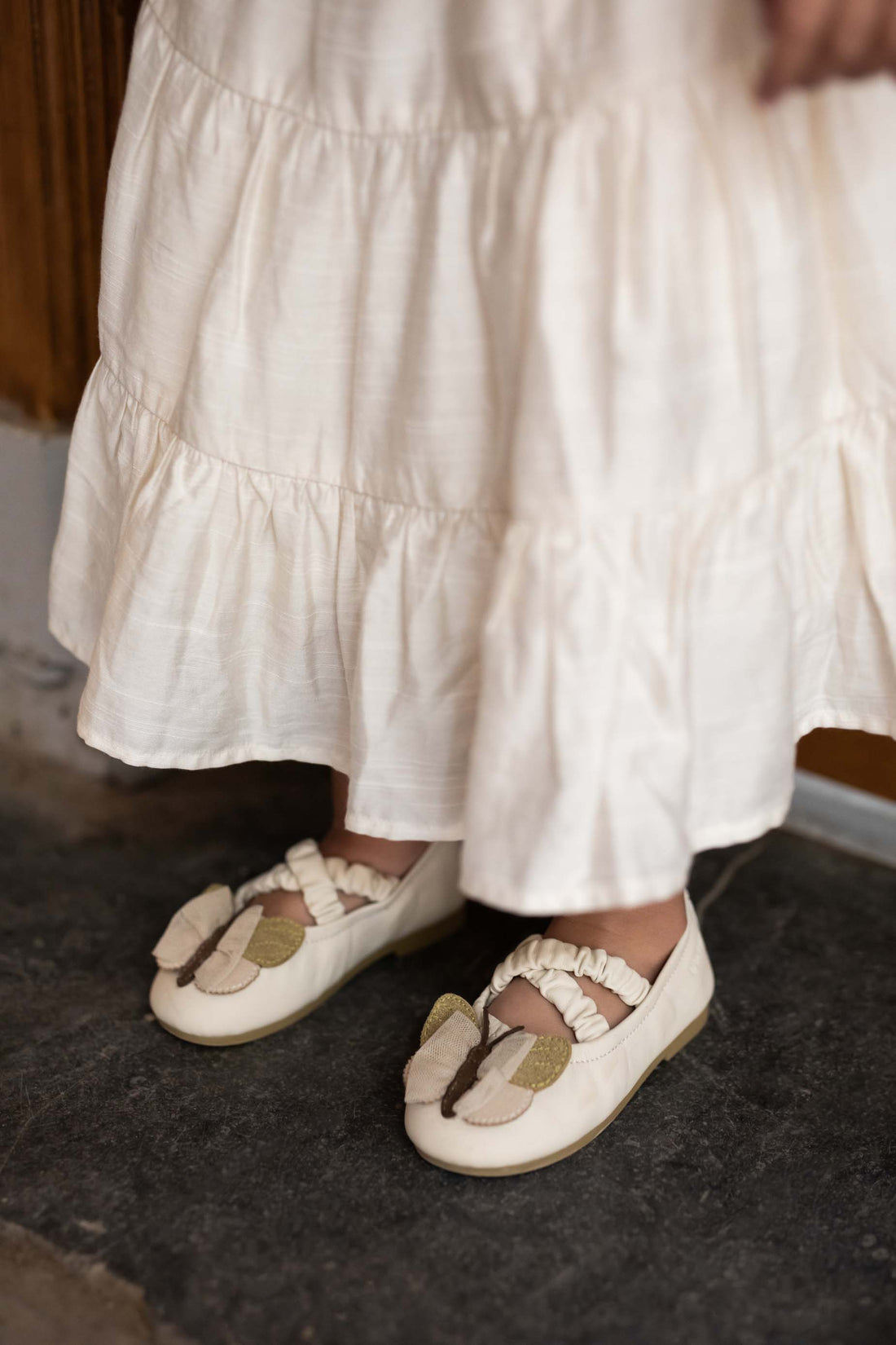 Mileni Ballerinas | Cream Sheep Leather