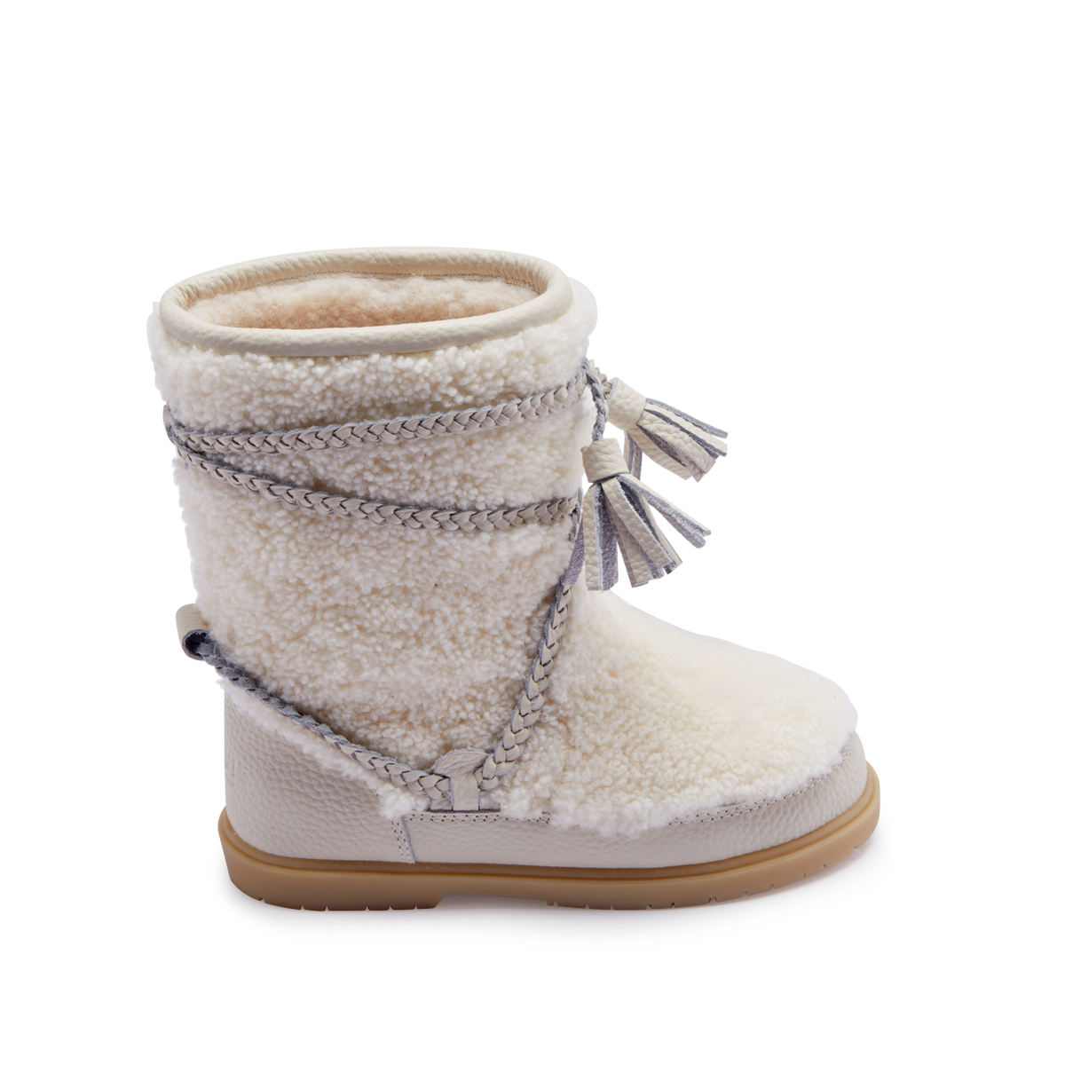 Myril Boots | Off White Curly Sheep Wool