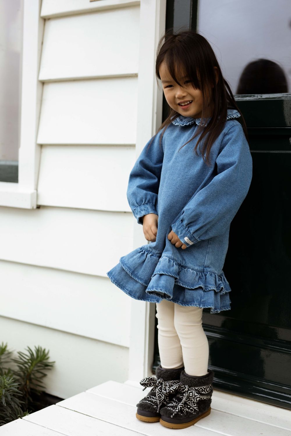 Walaya Boots | Navy Curly Sheep Wool