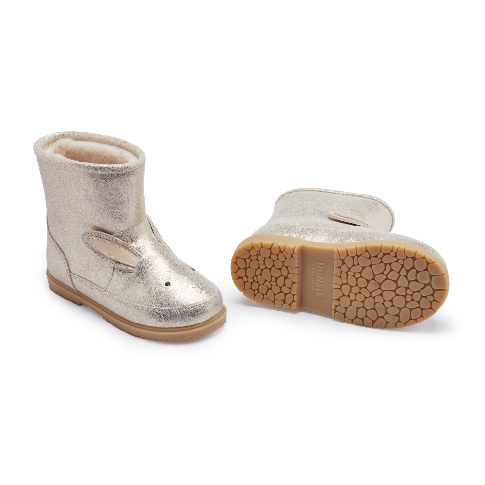 Xelly Boots | Bunny | Silver Metallic Leather