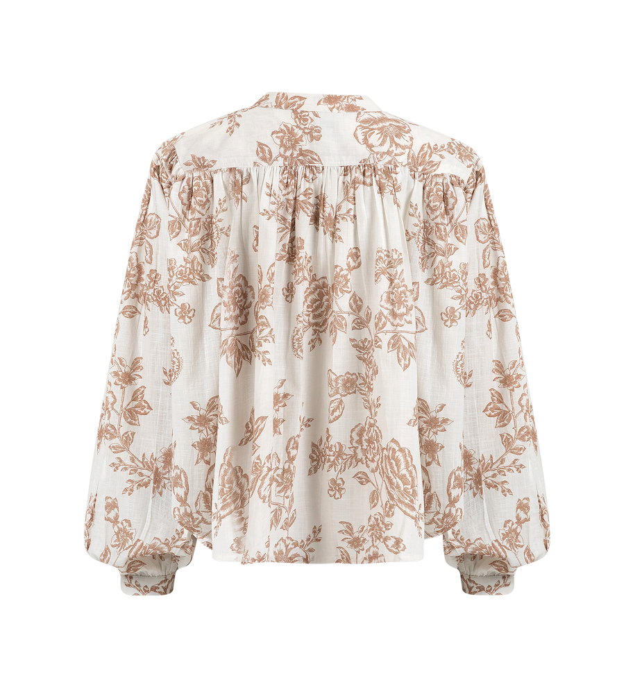 Rose Uma Blouse | Cream - Rose Flowers
