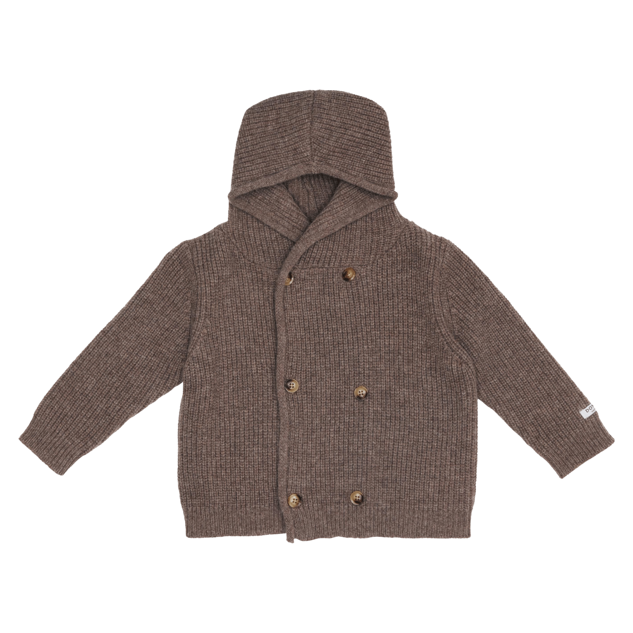 Tristan Merino Wool Cardigan | Dark Taupe Melange