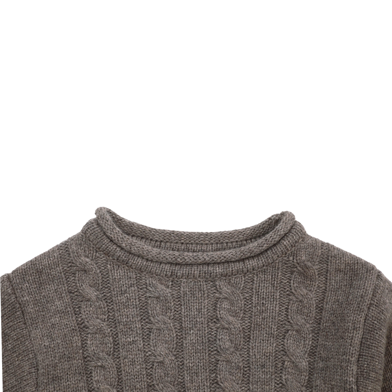 Meri Merino Wool Sweater | Dark Taupe Melange