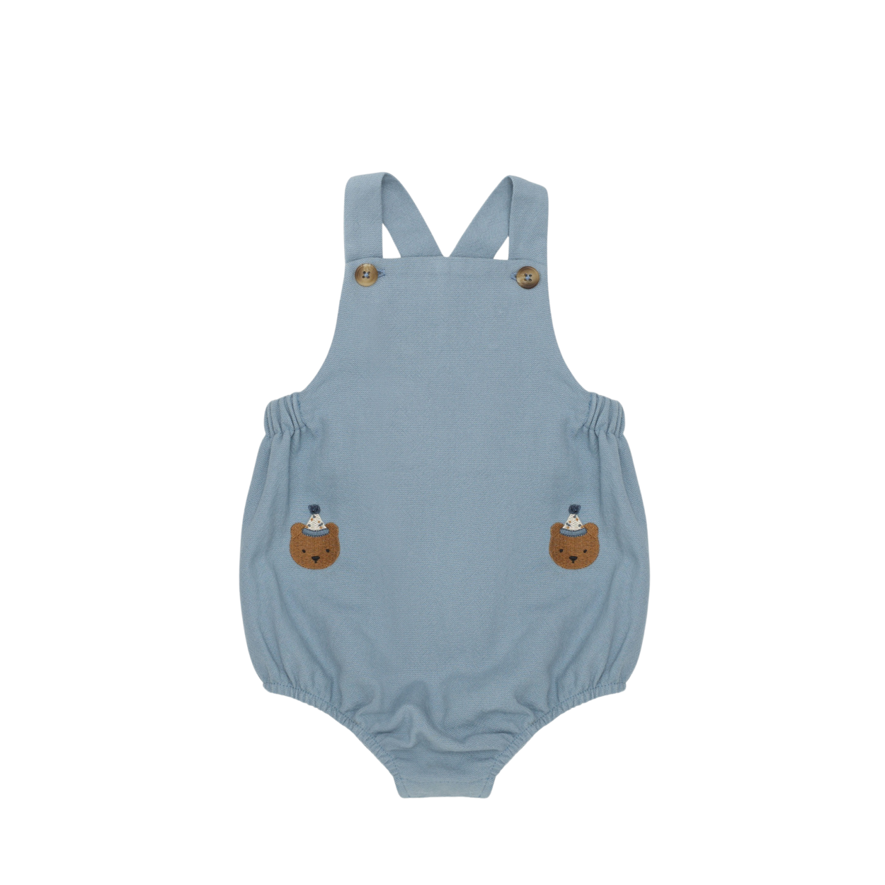 Gig Romper | Festive Bear | Foggy Blue