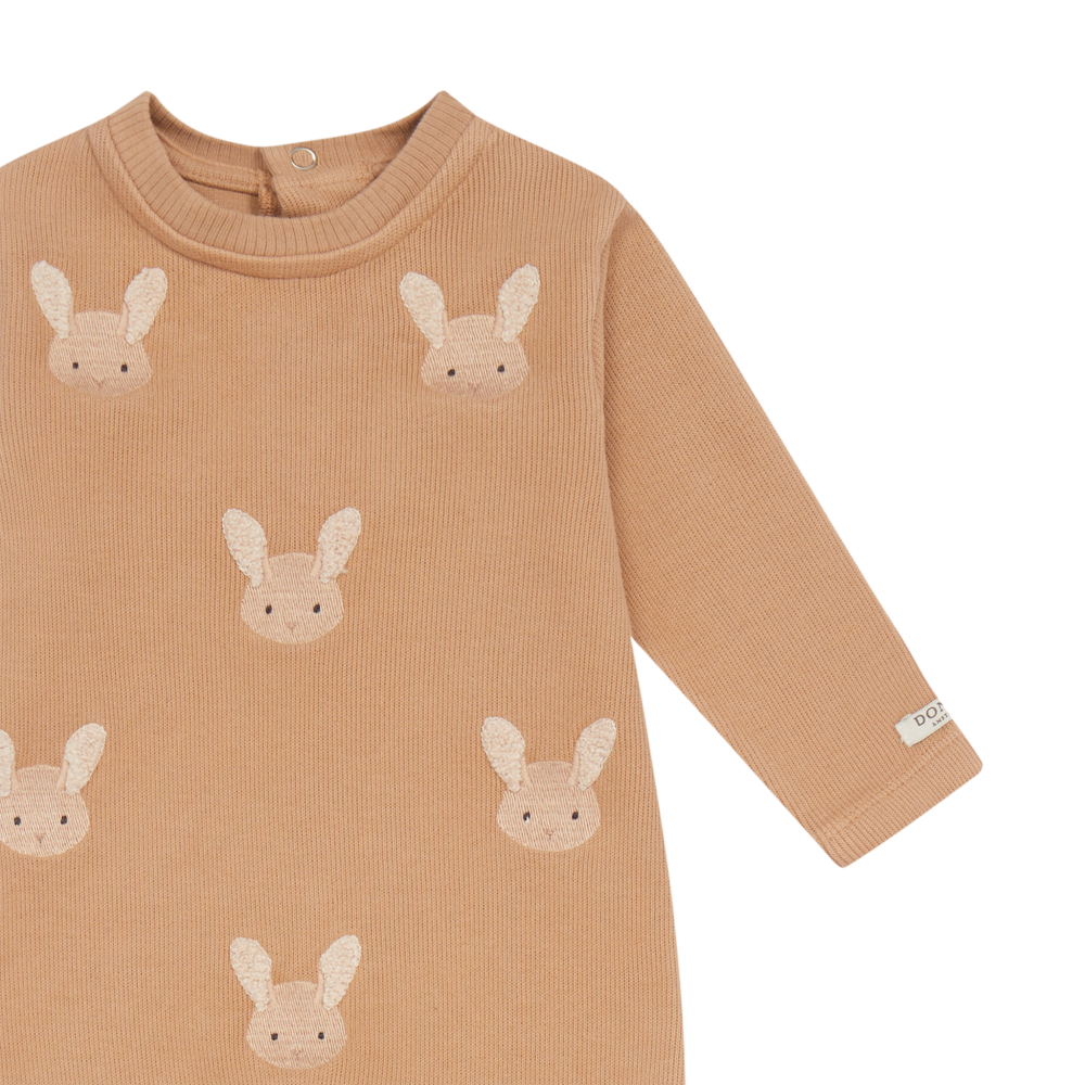 Phlyn Onesie | Fluffy Bunnies | Rose Mocha