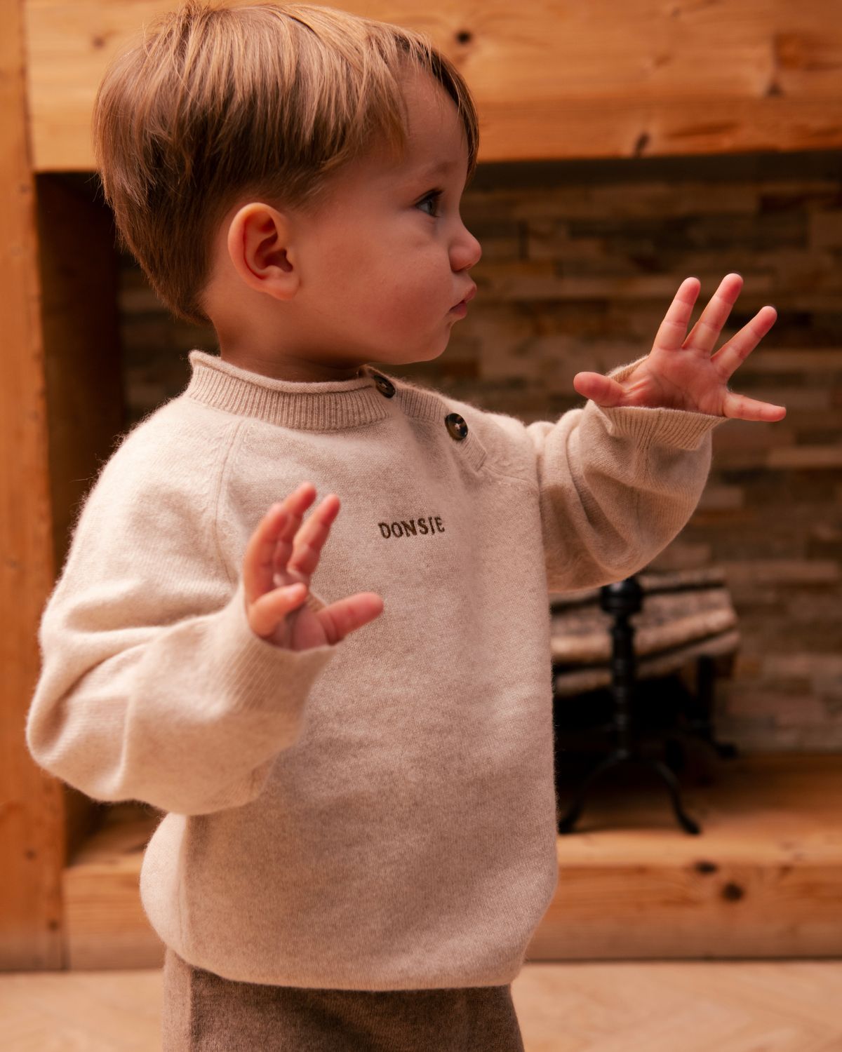 Collyns Cashmere Wool Sweater | Soft Sand Melange
