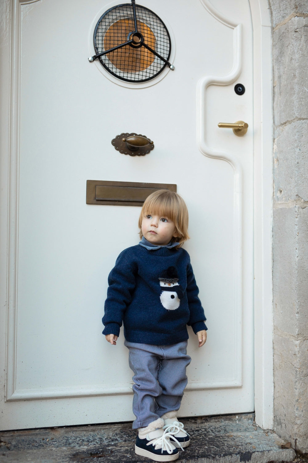 Teijs Trousers | Cloudy Grey - White Striped