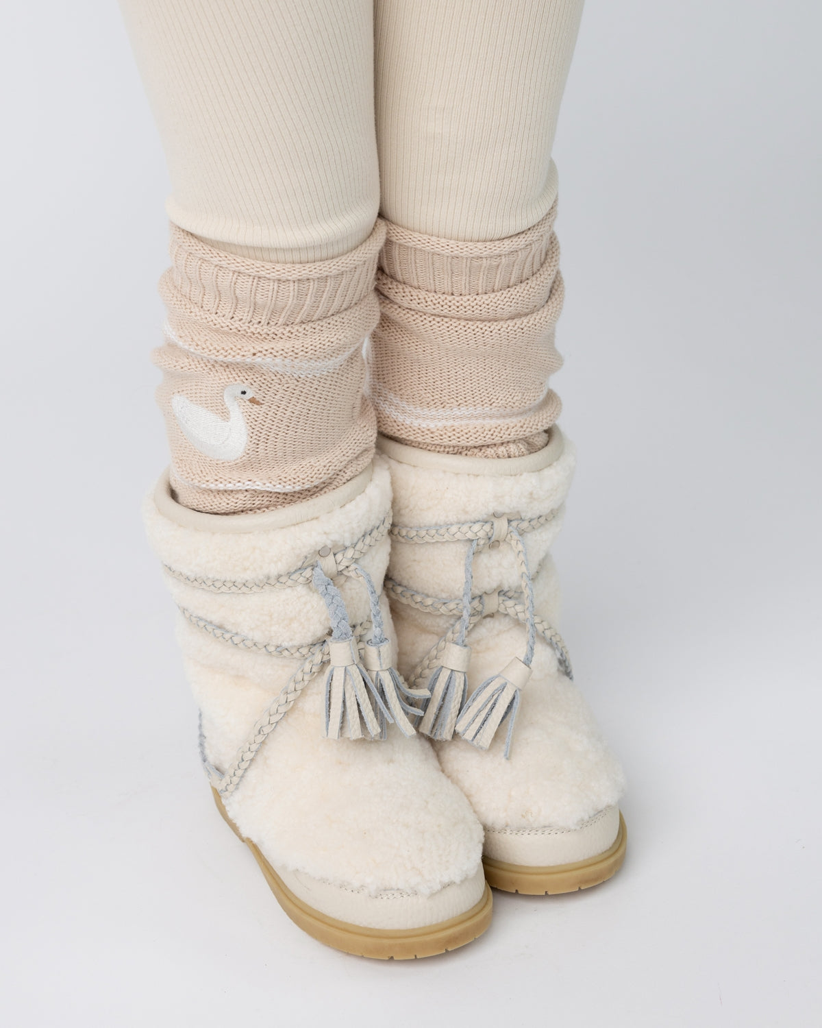 Noena Leg Warmers | Swan | Soft Sand