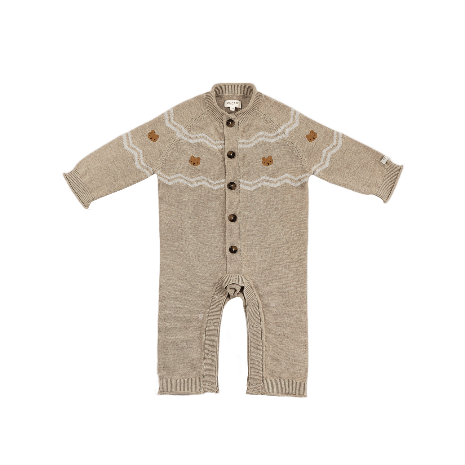 Guillaume Merino Wool Jumpsuit | Bears | Latte Melange