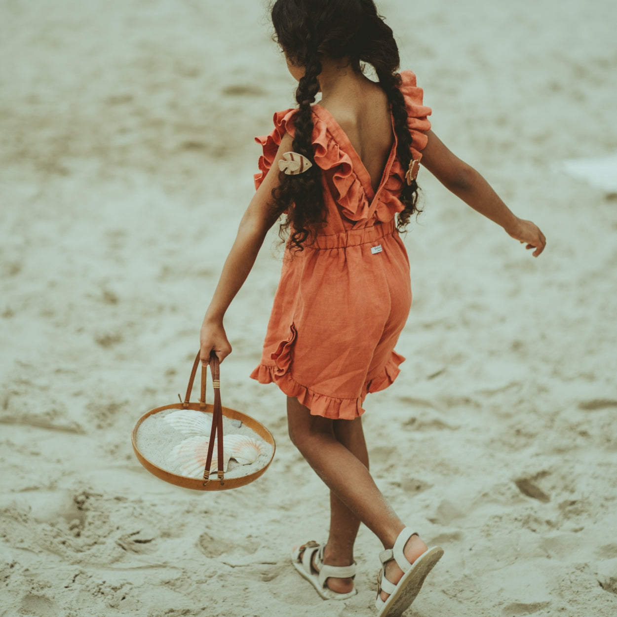 Kiki Linen Playsuit | Ginger Spice