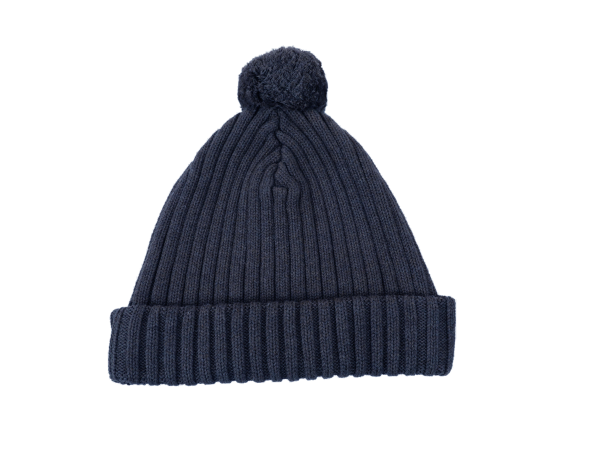 Poppom Hat | Blue Marine Melange