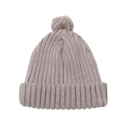 Poppom Hat | Grey Beige Melange
