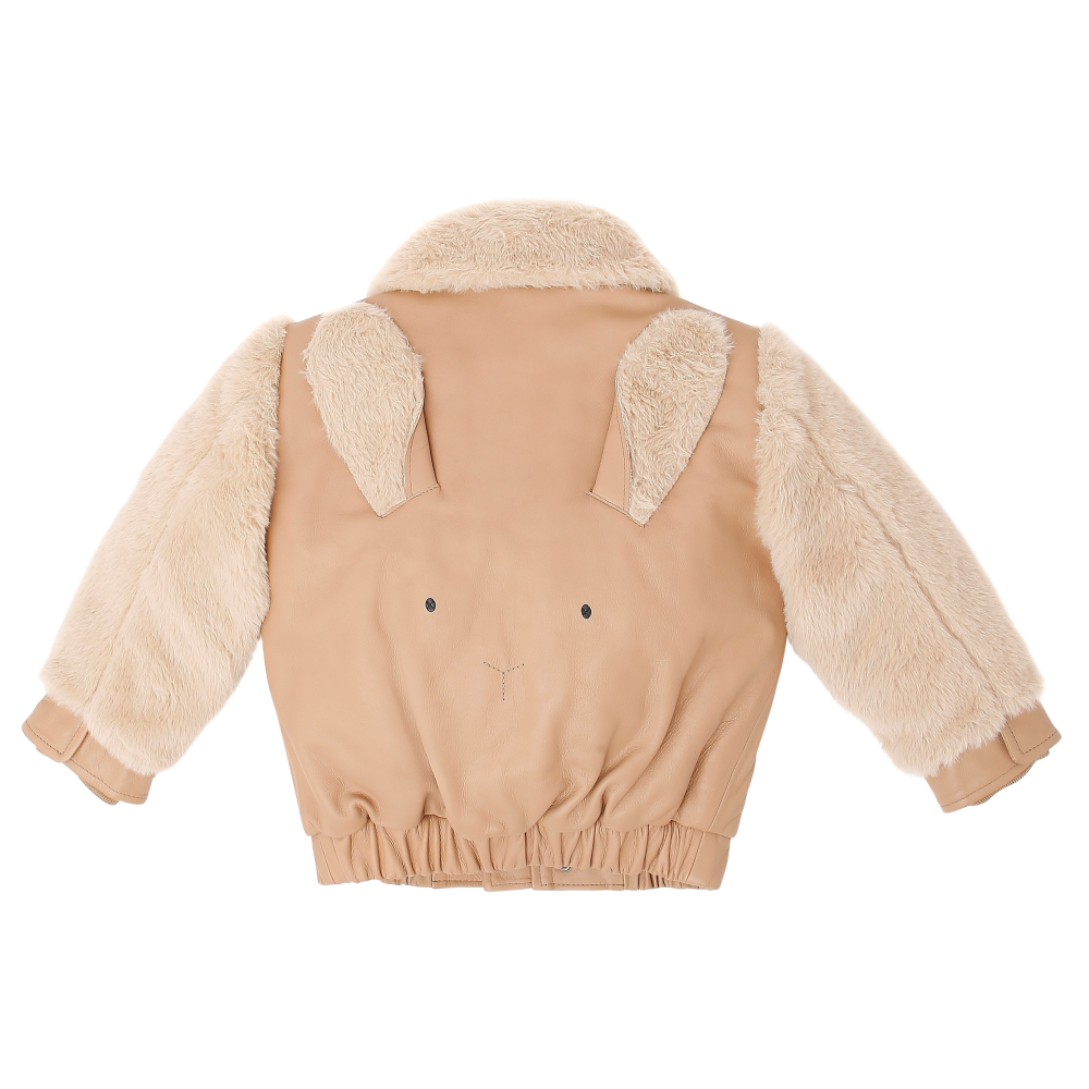 Yuki Leather Jacket | Fluffy Bunny | Light Rust Leather