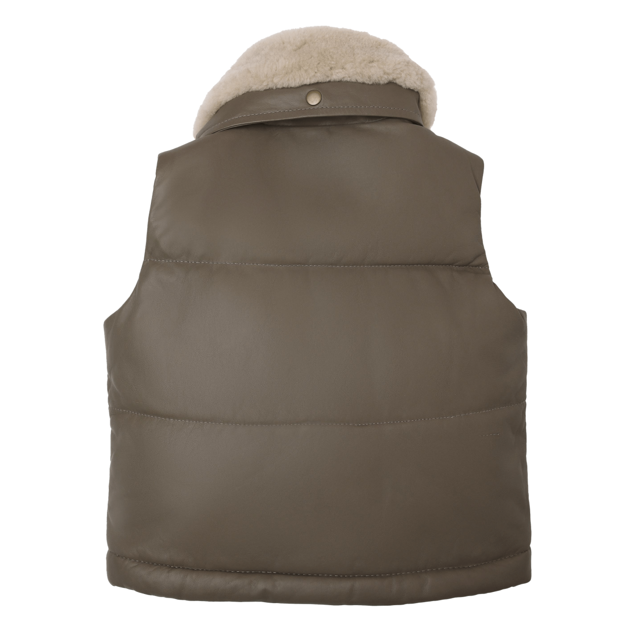 Bees Leather Bodywarmer | Dark Taupe Leather