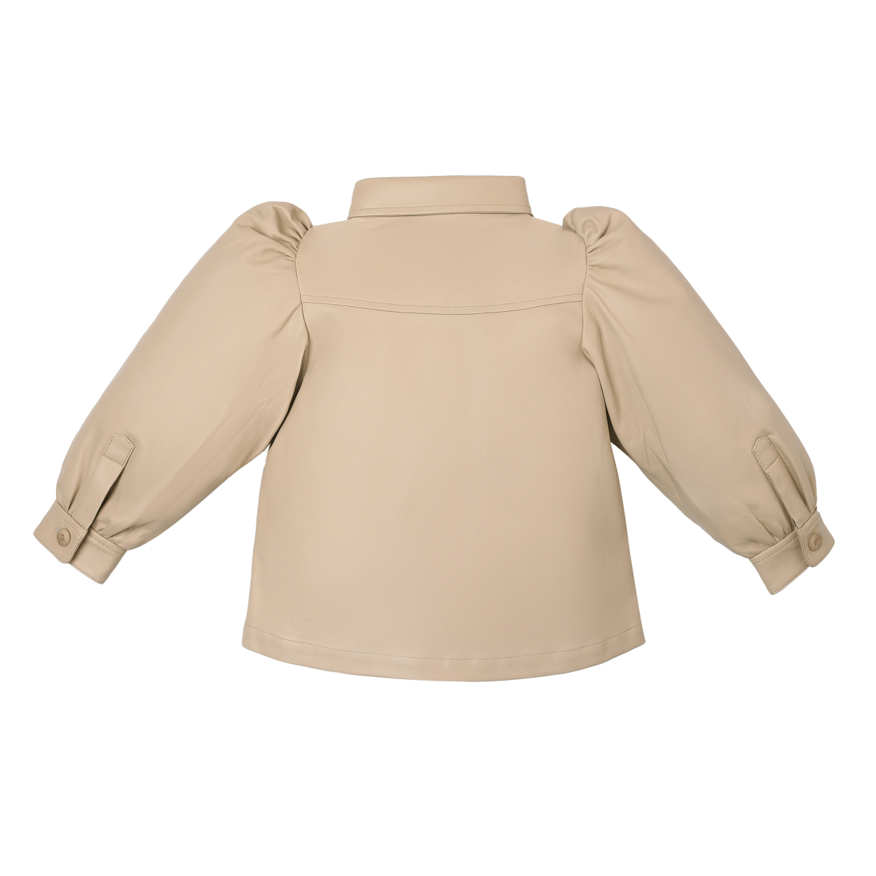 Boa Leather Blouse | Light Beige Leather