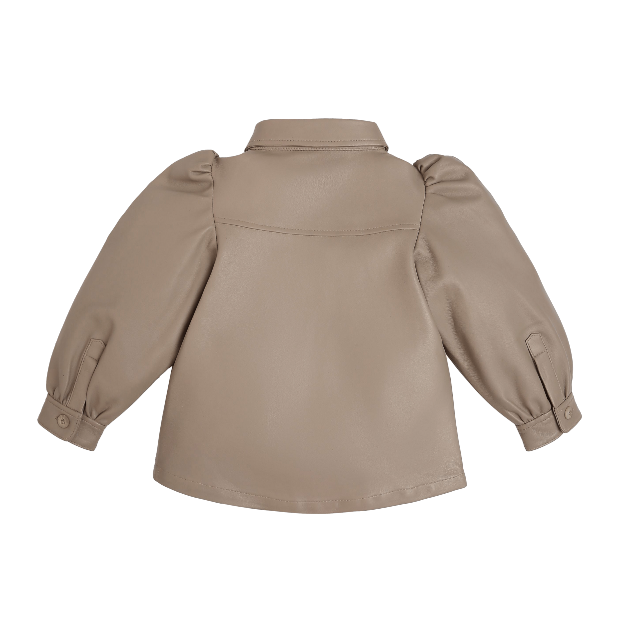 Boa Leather Blouse | Grey Beige Leather