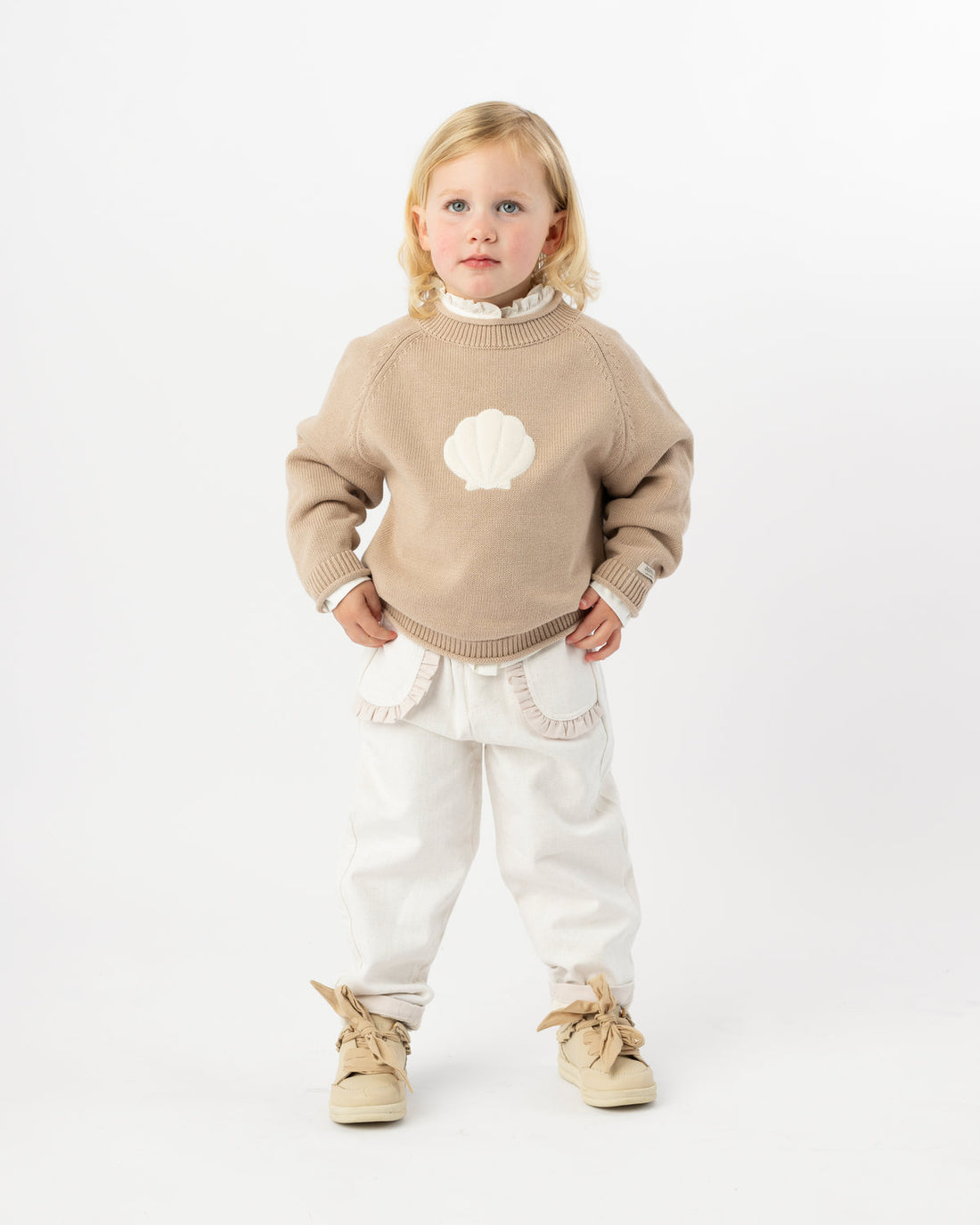 Josefine Trousers | White Sand Melange