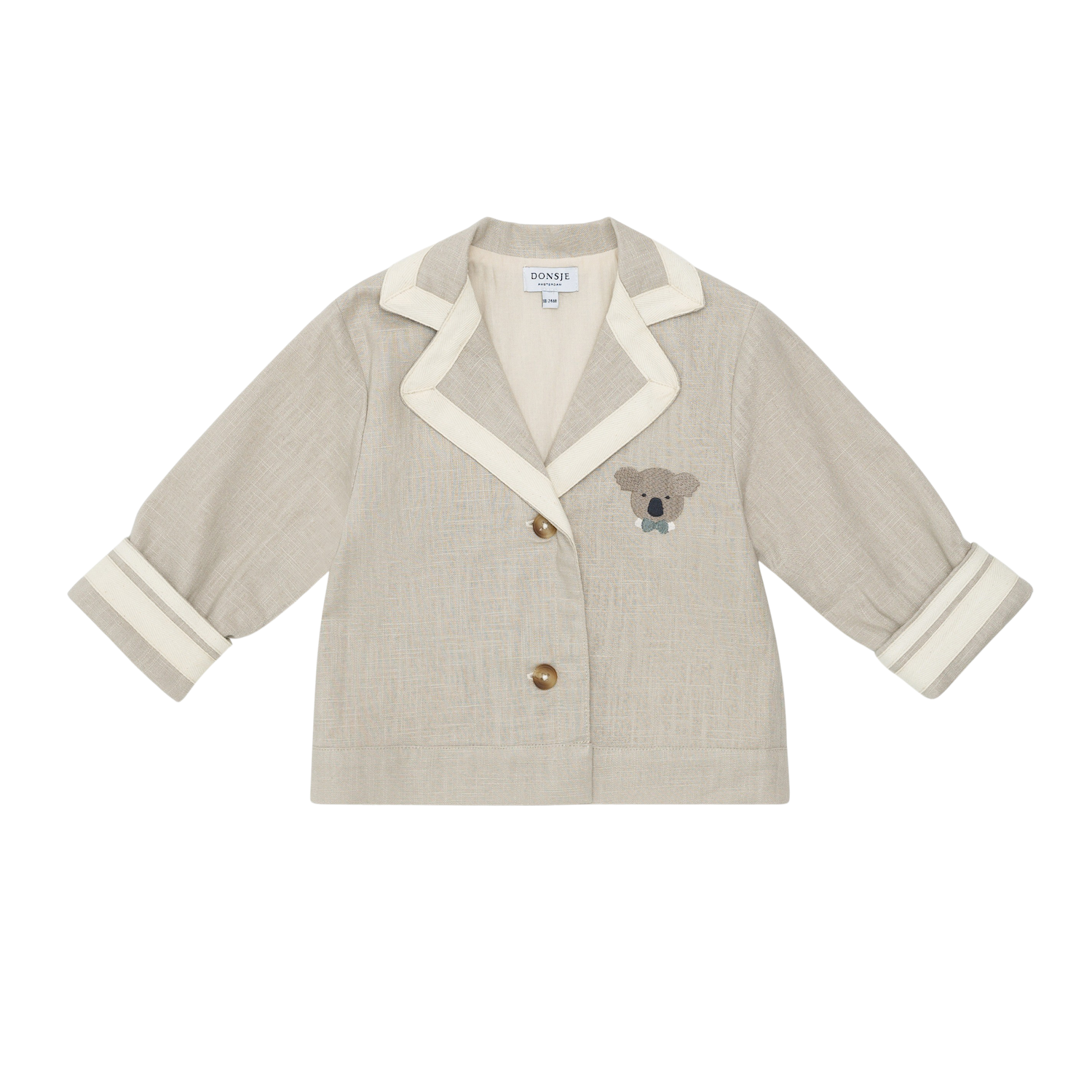Quirijn Linen Blazer | Festive Koala | Soft Taupe – Donsje Amsterdam