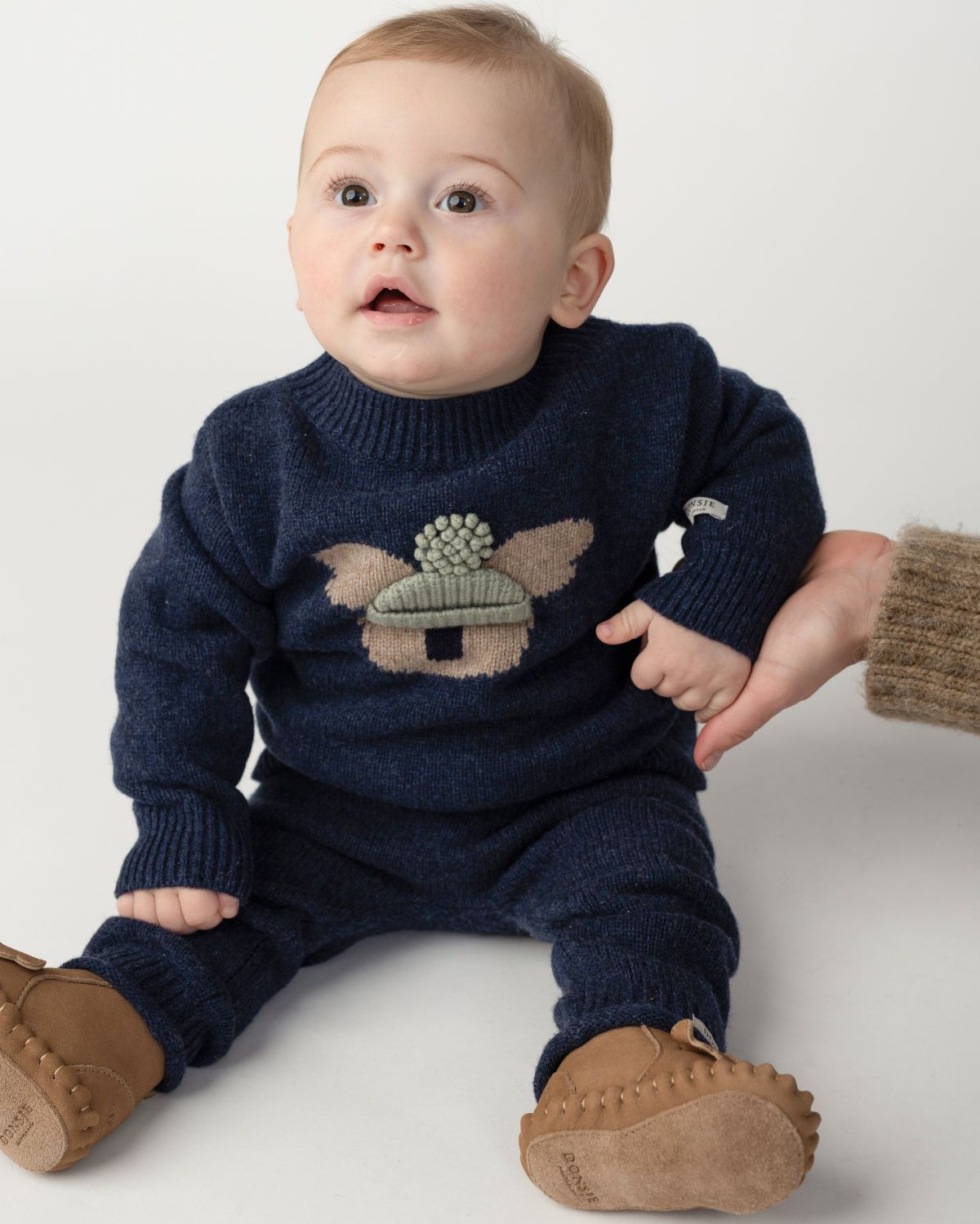 Denn Merino Wool Sweater | Koala | Blue Marine Melange