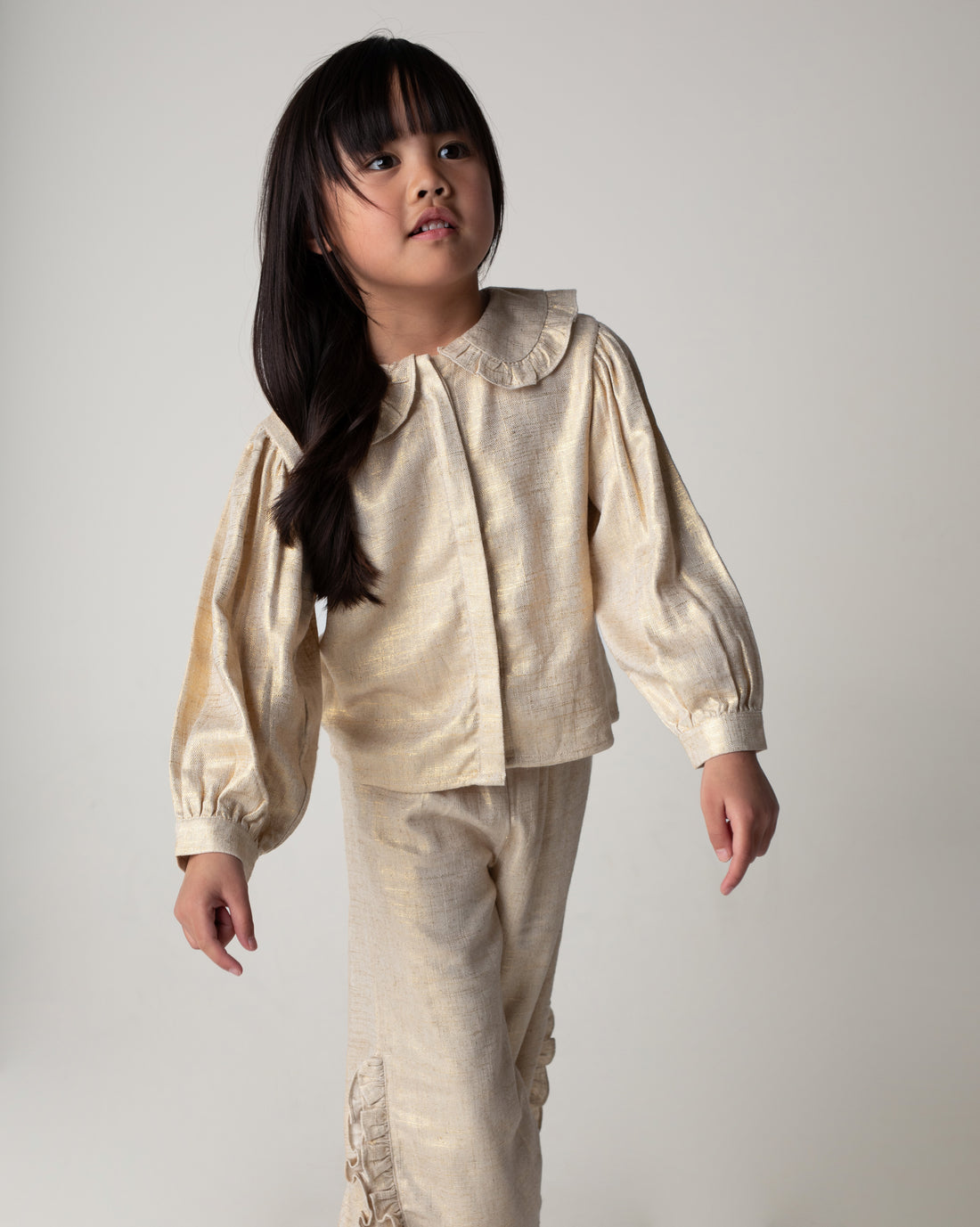 Suzei Blouse | Soft Sand Metallic