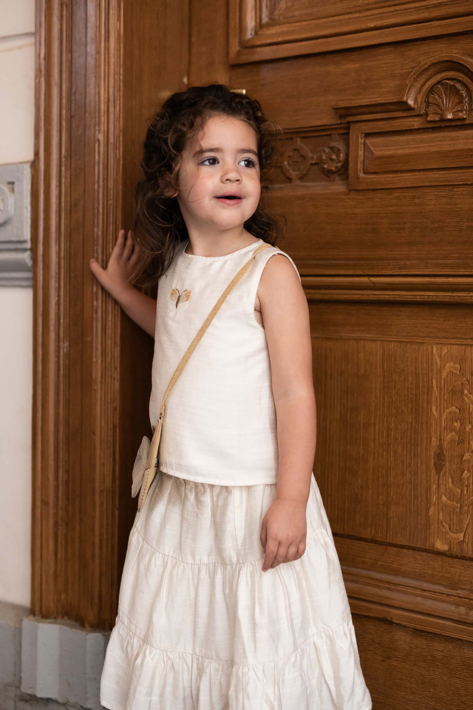 Linzie Top | Vlinder | Warm White