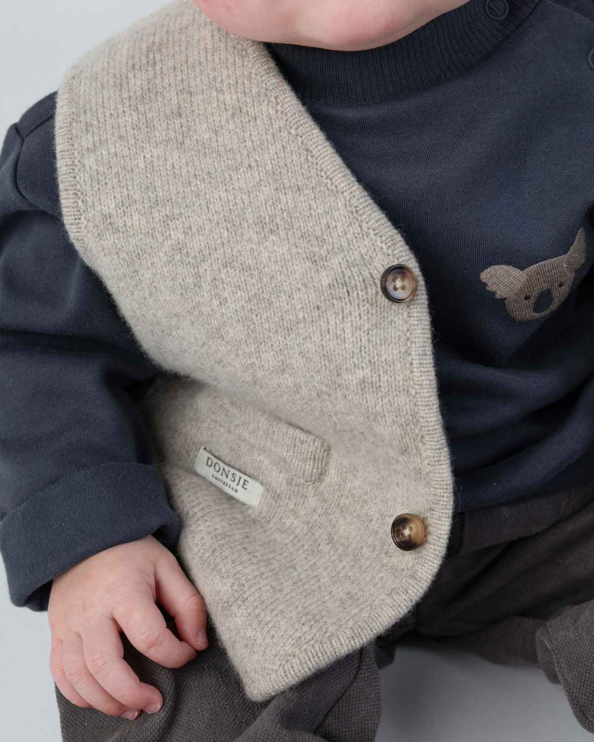 Maurtis Merino Wool Gilet | Light Grey Melange