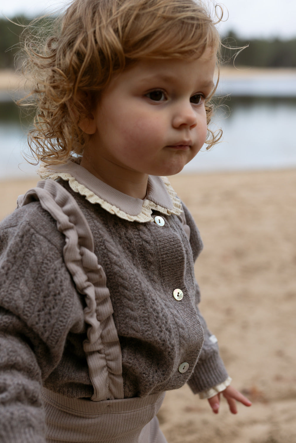 Danik Merino Wool Cardigan | Dark Taupe Melange