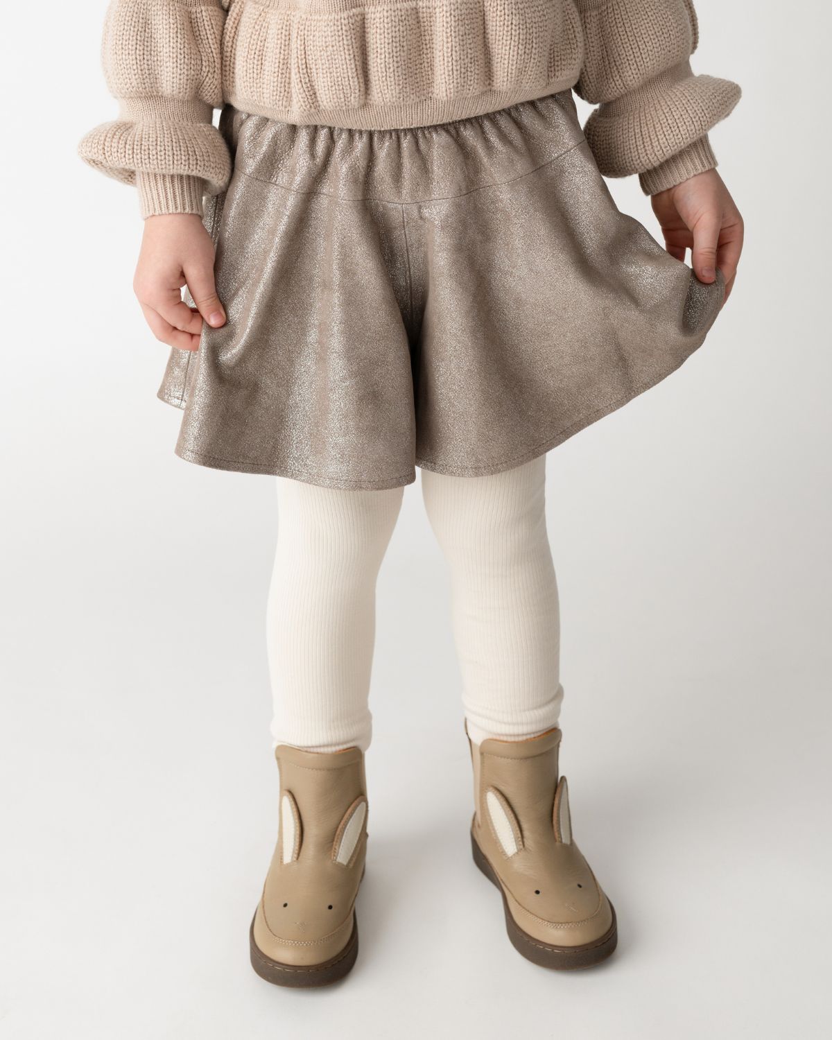 Giese Leather Shorts | Iron Grey Metallic