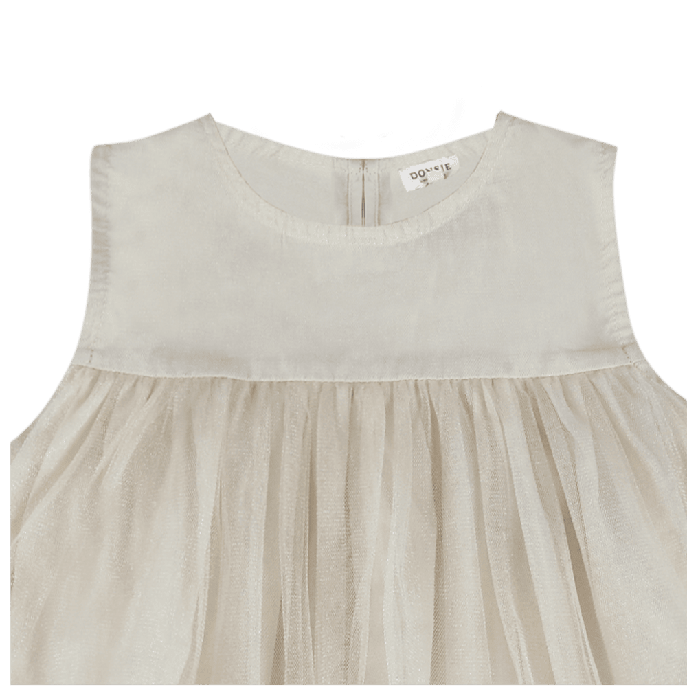 Negina Dress | Warm White Metallic