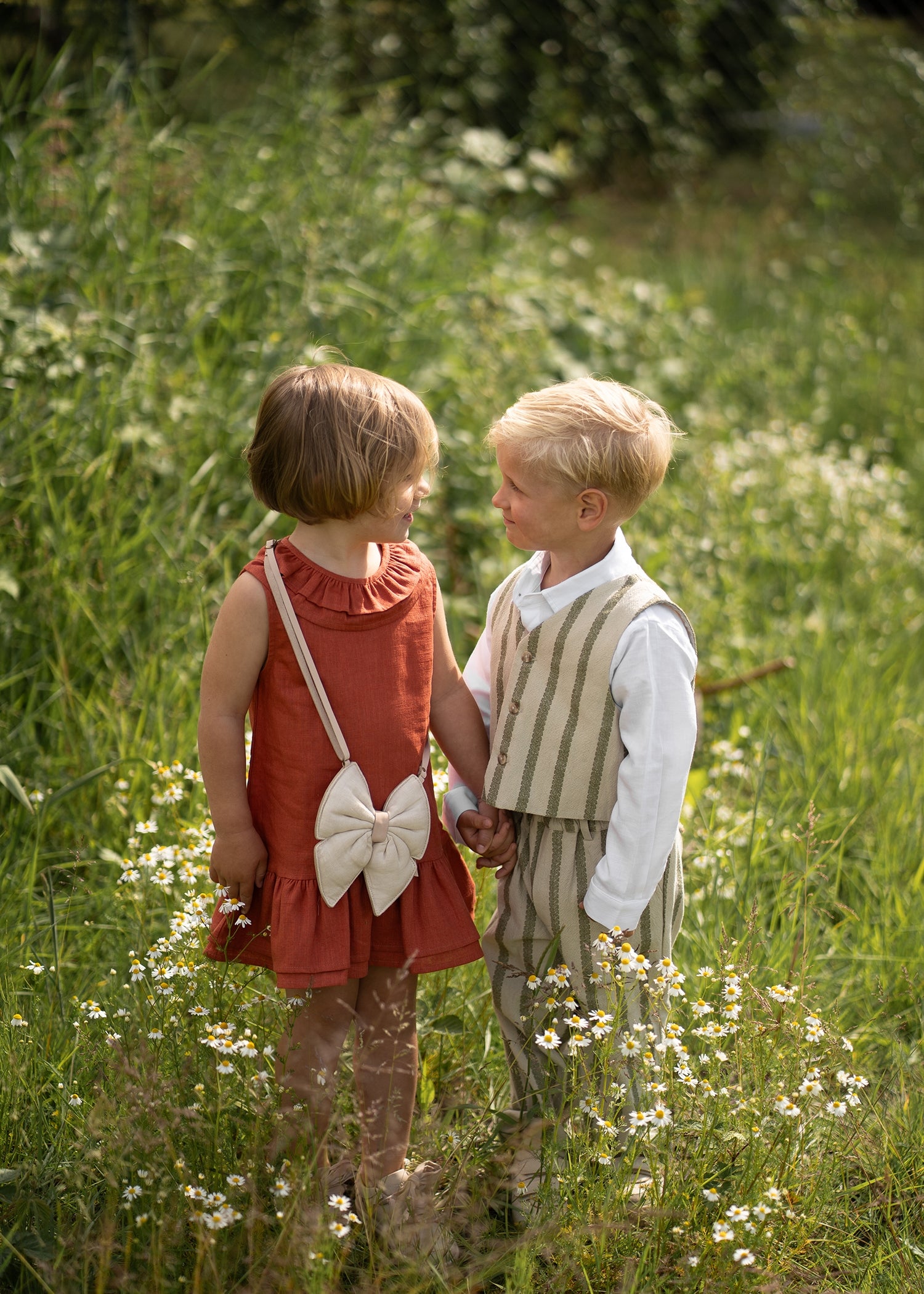 Shortan Gilet | Light Green - Green Striped