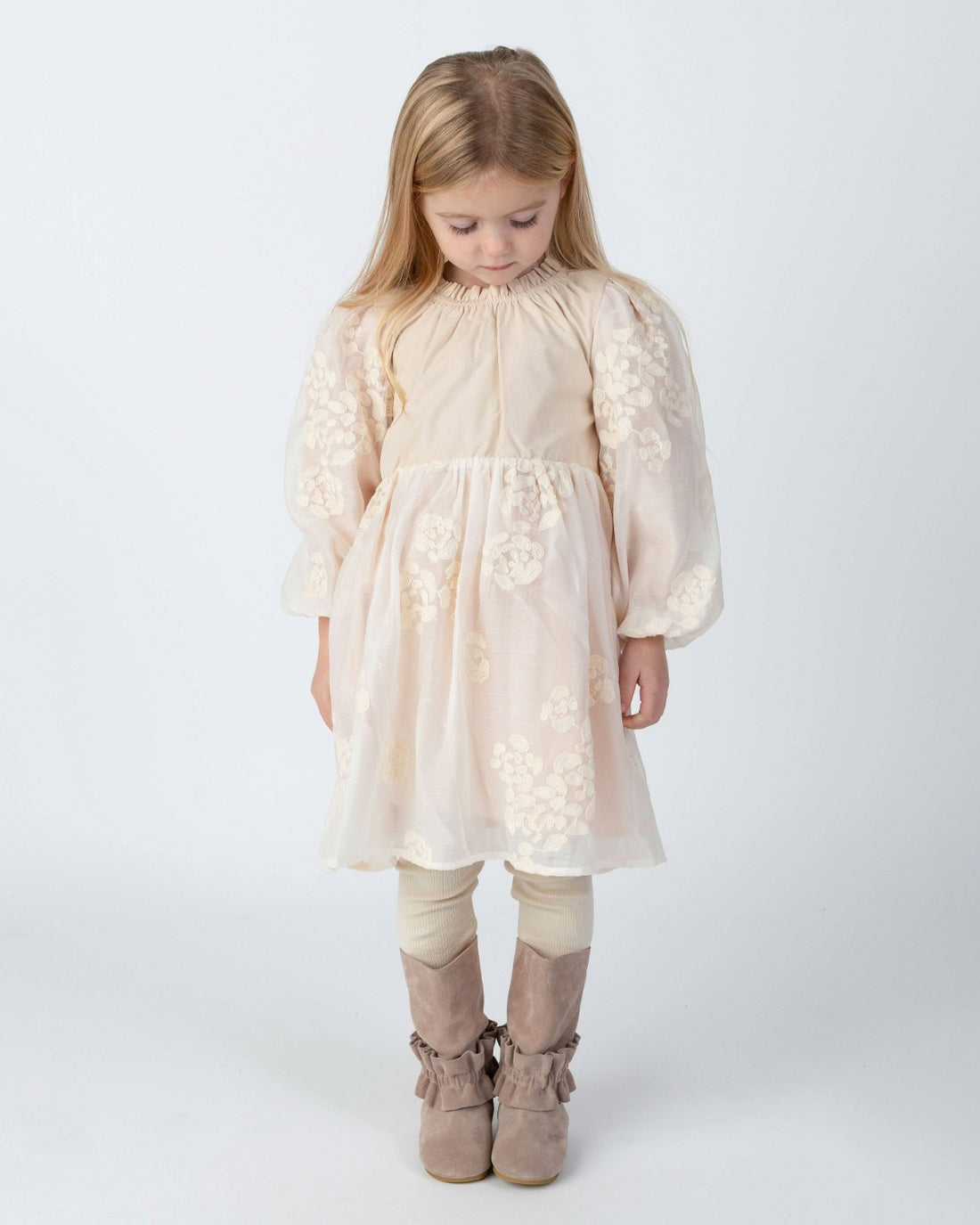 Kylen Dress | Soft Powder - White Blossom