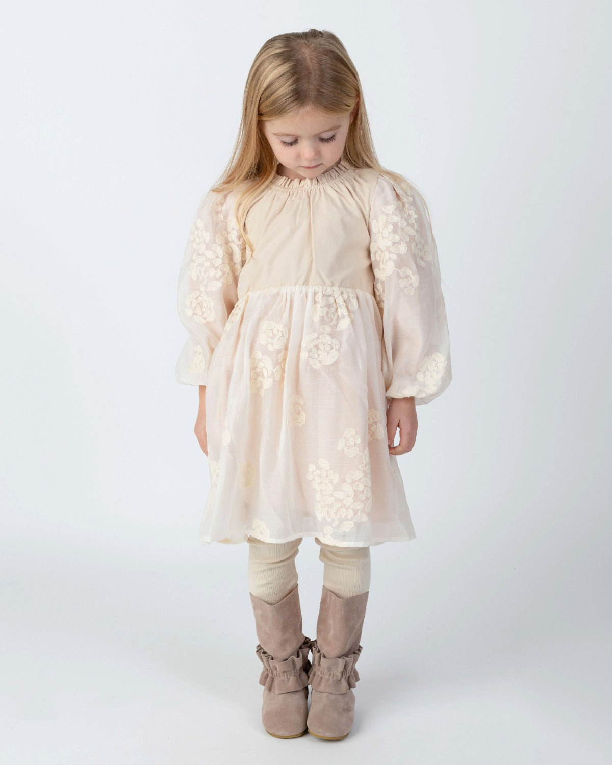 Kylen Dress | Soft Powder - White Blossom