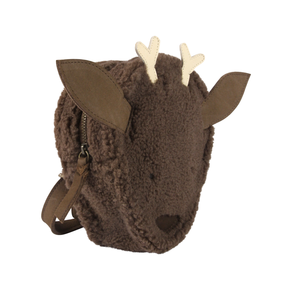Pugi Backpack | Stag | Hazelnut Curly Faux Fur