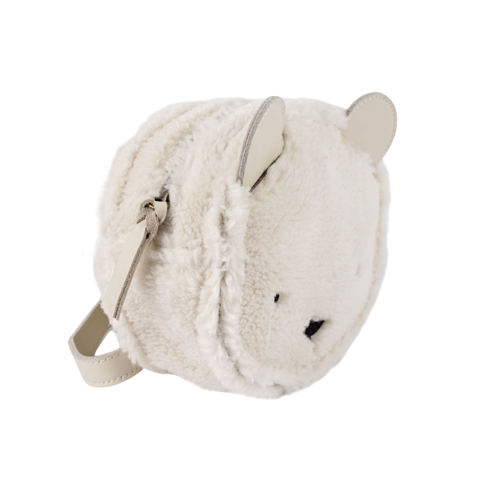 Pugi Backpack | Polar Bear | Off White Curly Faux Fur