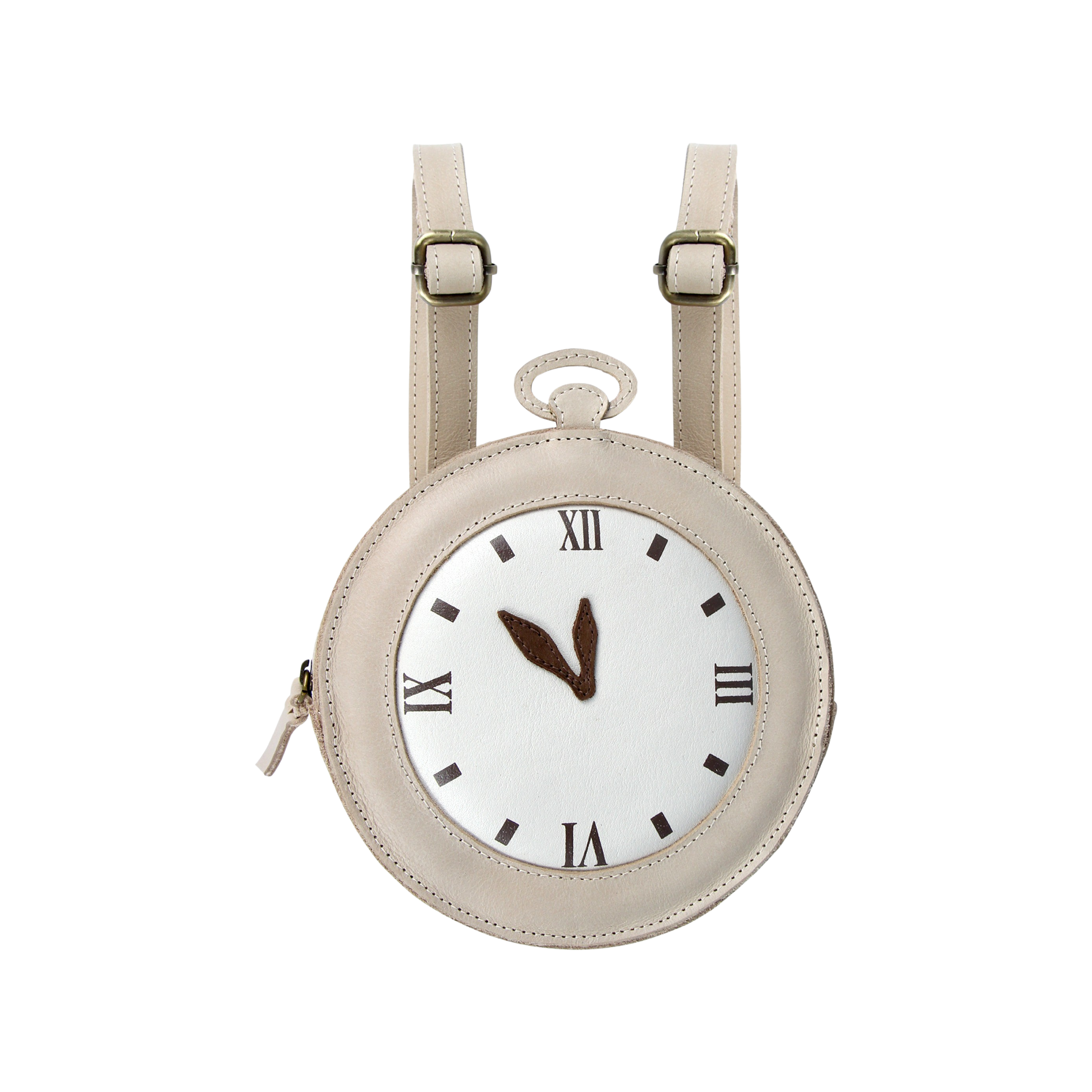 Logio Backpack | Clock | Ivory Classic Leather