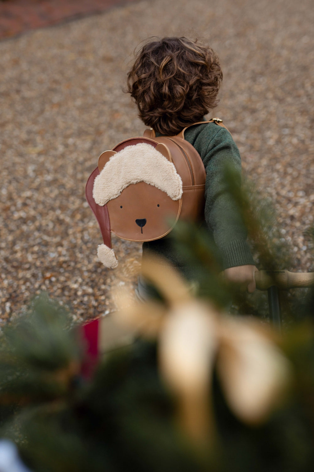 Snoo Schoolbag | Christmas Bear | Cognac Classic Leather