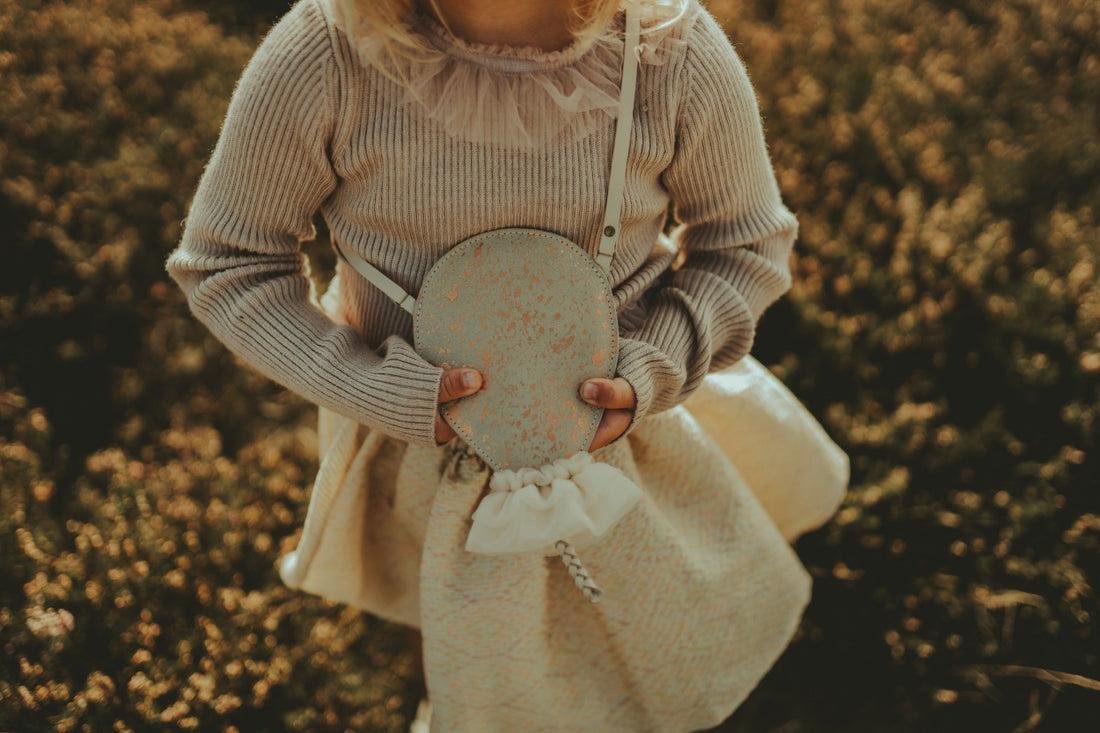 Alja Purse | Balloon | Cream Metallic Suede