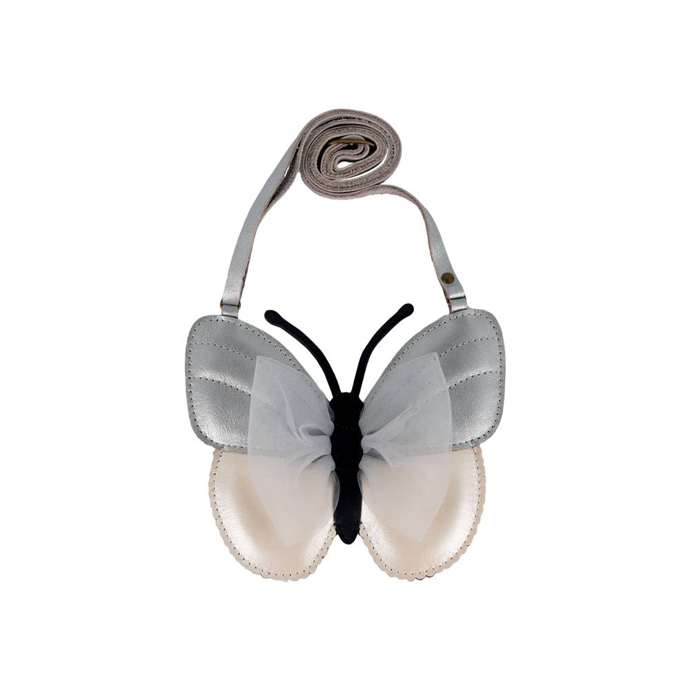 Alja Purse | Vlinder | Silver Grey Metallic Leather – Donsje Amsterdam