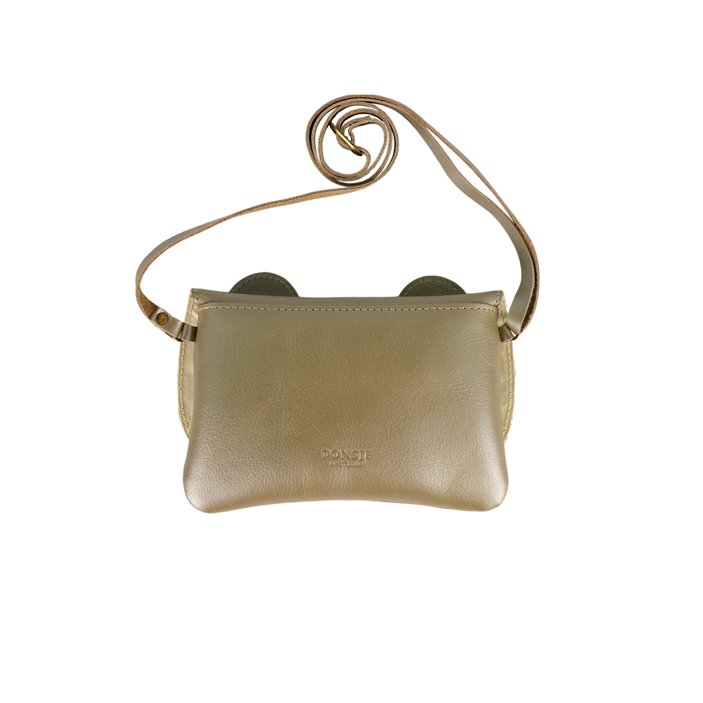 Alaula Purse | Bear | Champagne Metallic Leather