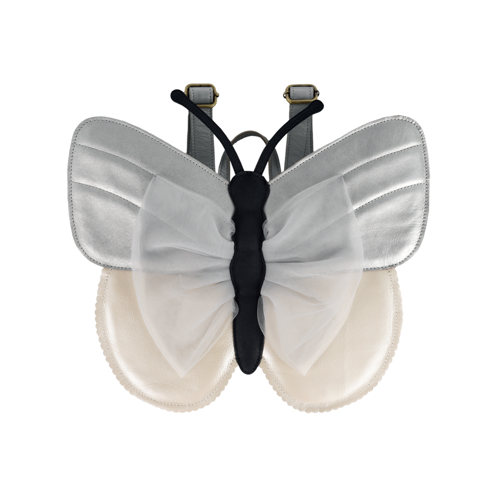 Alja Backpack | Vlinder | Silver Grey Metallic Leather