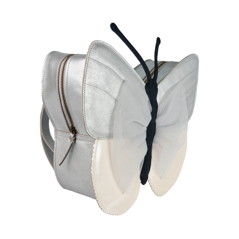Alja Backpack | Vlinder | Silver Grey Metallic Leather