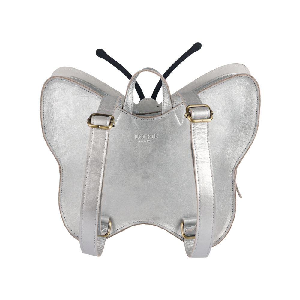 Alja Backpack | Vlinder | Silver Grey Metallic Leather