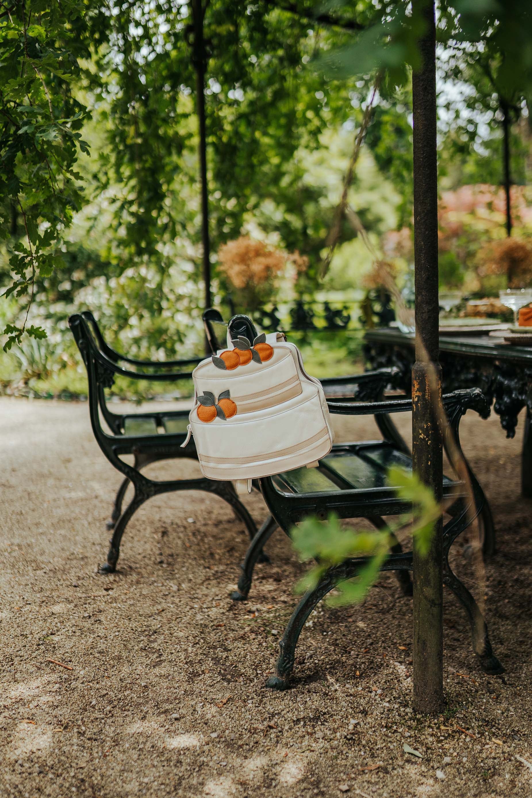 Rachie Backpack | Cake | Off White Metallic Leather