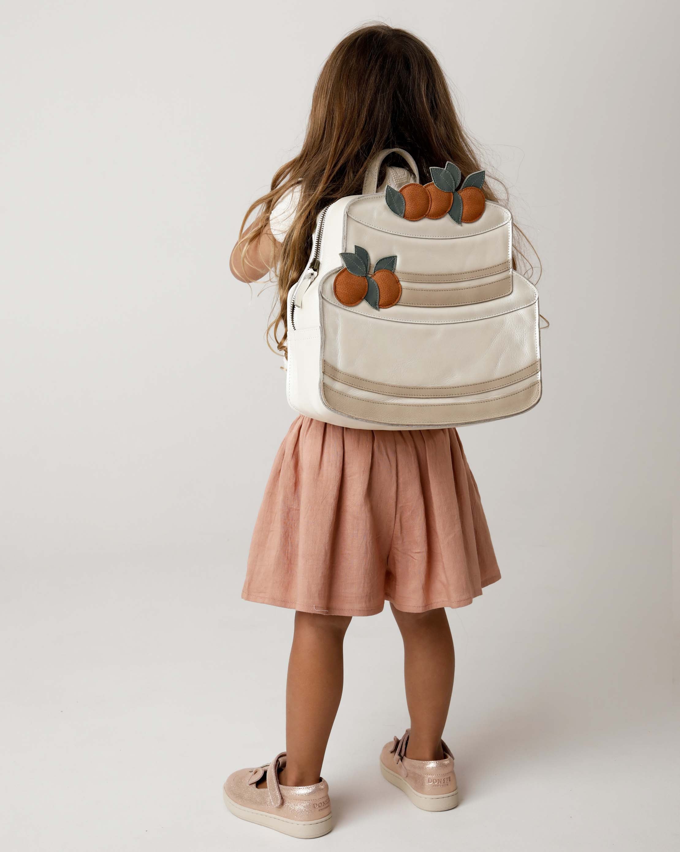 Rachie Backpack | Cake | Off White Metallic Leather
