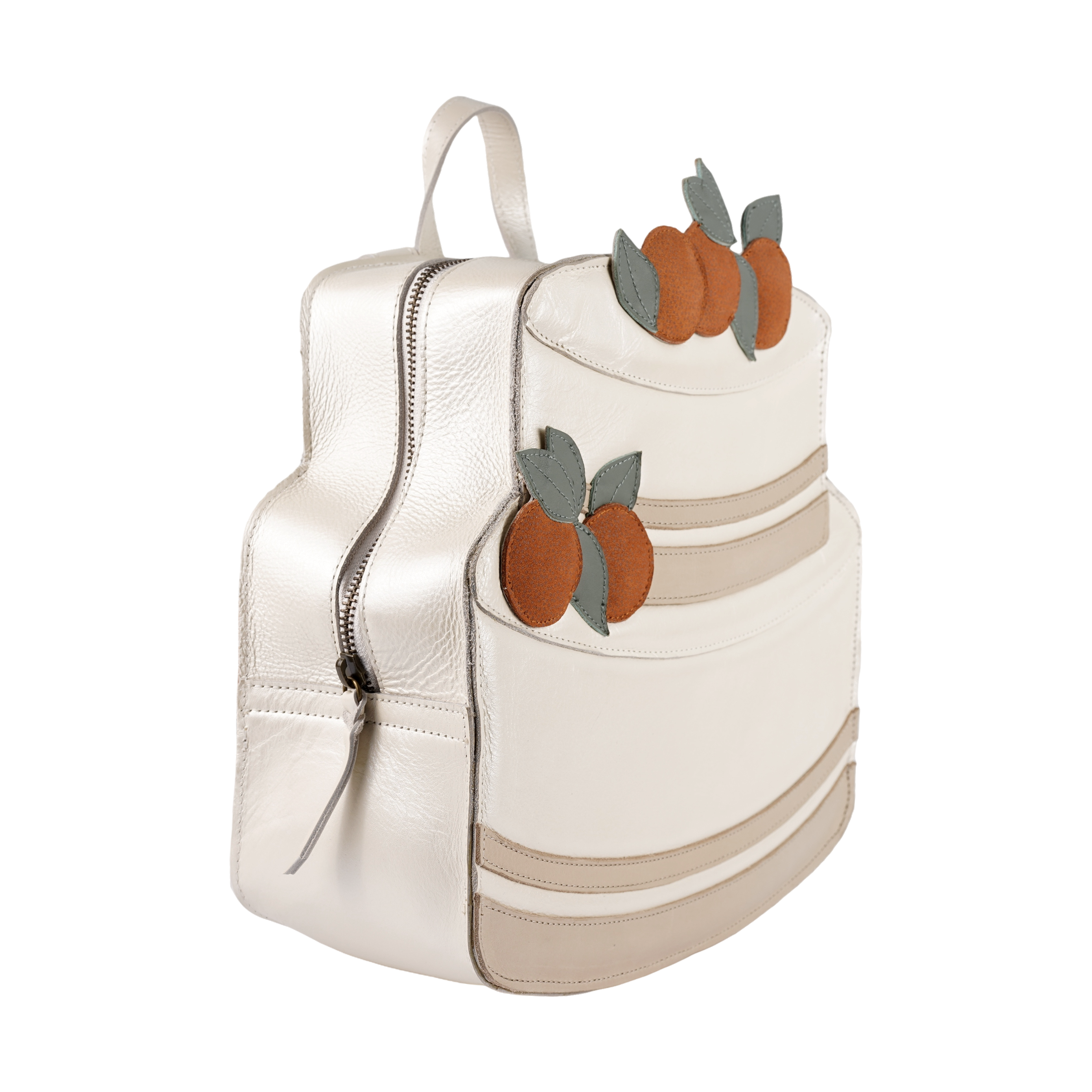 Rachie Backpack | Cake | Off White Metallic Leather