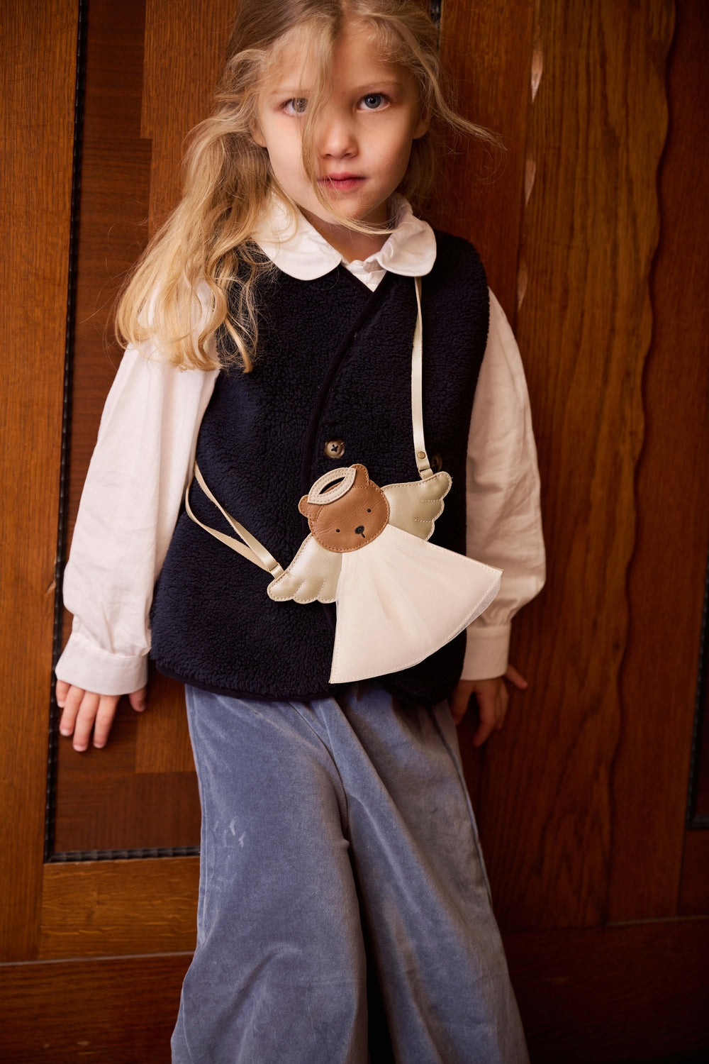 Wonda Purse | Angel Bear | Champagne Metallic Leather